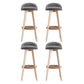 Artiss 4x Bar Stools Padded Linen Wooden Grey