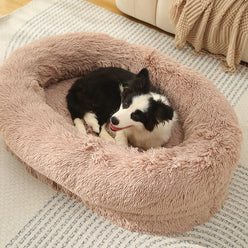 Fluffy Donut-Shaped Pet Bed