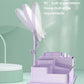 Purple LED Vanity Mirror with Storage, Rotating Makeup Mirror, USB Rechargeable Desktop Organizer