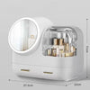 Touch-Controlled LED Vanity Makeup Organizer with Partition Storage