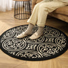 Modern Round Area Rug with Geometric Patterns