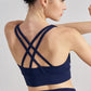 Cross-Back Yoga Sports Bra for Women - High Support & Shockproof Fitness Bra