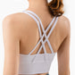 Cross-Back Yoga Sports Bra for Women - High Support & Shockproof Fitness Bra