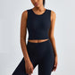 Fixed Cup Sports Bra with Cross-Back Design