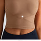 Fixed Cup Sports Bra with Cross-Back Design