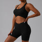 Black Yoga Shorts - Seamless, High Waist, Tummy Control, Comfortable Fit