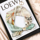 Green+White Pure Silk Scarf - Elegant Flower Design, Square Handkerchief