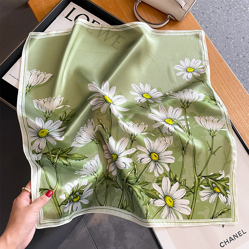 Elegant Floral Design Pure Silk Scarf