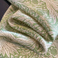 Green Pure Silk Scarf - Elegant Flower Design, Square Handkerchief