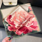 Women's Floral Print Mulberry Silk Scarve