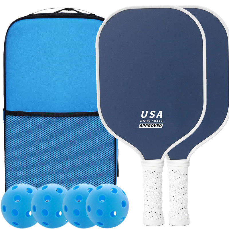 Fiberglass Pickleball Paddle Set - 2 Minimalist Paddles, 4 Balls, and Carry Bag