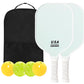 Fiberglass Pickleball Paddle Set - 2 Minimalist Paddles, 4 Balls, and Carry Bag