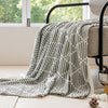 Diamond Pattern Soft Cozy Knit Throw Blanket with Tassels