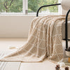 Diamond Pattern Soft Cozy Knit Throw Blanket with Tassels